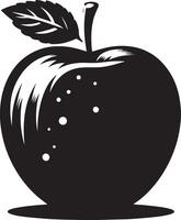 Apple fruit silhouette, black color silhouette vector