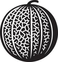 Cantalupo, Fruta silueta, negro color silueta vector