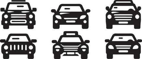 Car icon. Auto vehicle isolated. Transport icons. Automobile silhouette front view vector