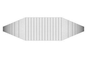 Abstract geometric wall. Isometric grid. Circle, drawing, wall, shape, 3D illusion. Room perspective grid background vector