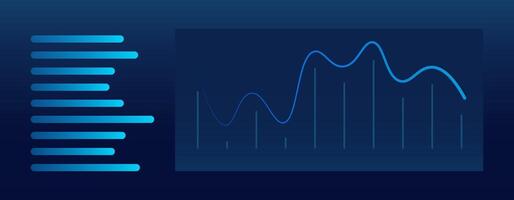 digital crecimiento grafico gráfico en tecnología azul antecedentes. cuadro, diagrama, investigación, auditoría, planificación, Estadísticas, gestión, infografía, datos análisis, financiero literatura. valores mercado vector