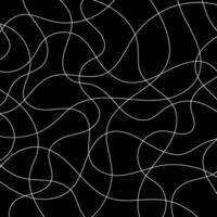 Abstract thin wavy white lines on black design background. illustration. vector