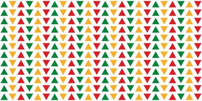 Seamless pattern with red, yellow and green triangles neatly aligned in columns on a transparent background. A simple solid pattern for wrapping paper, pillows, etc. illustration. vector