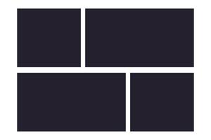Photo grid collage frames template, moodboad layout, mosaic border, scrapbook set isolated on background. Presentation display mockup. illustration vector