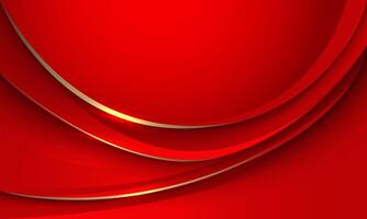 Abstract luxury red gold line curve black shadow geometric design modern elegance background vector