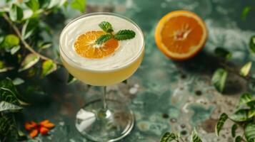 Refreshing Drink With Orange Slice photo