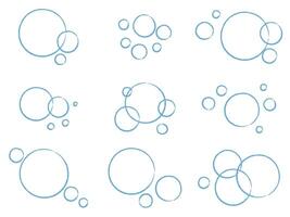 Soap doodle bubbles set graphic vector