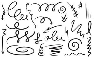 Hand drawn design elements doodle style set vector