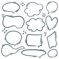 Text cloud doodle set graphics vector