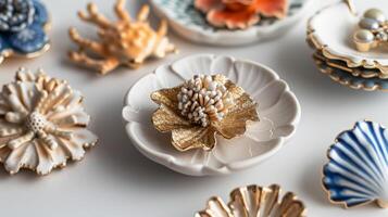 Artisan Ceramic Dishes Display on White Background photo