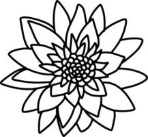 Lotus flower doodle icon Sketch vector