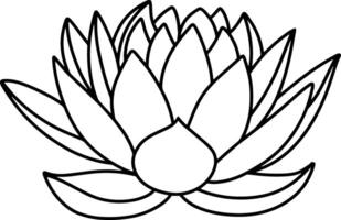 Lotus flower doodle icon Sketch vector