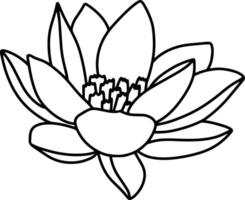 Lotus flower doodle icon Sketch vector