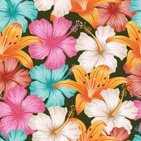 Floral seamless pattern with leaves. tropical background vector