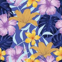 Floral seamless pattern with leaves. tropical background vector