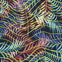 Floral seamless pattern with leaves. wavy lines, tropical background vector