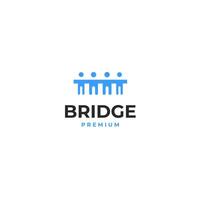 People family bridge logo design template illustration idea vector
