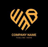 Creative WMB Love Letter Logo Design vector