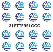 3 letter modern generic huge logo,SAC,SBC,SCC,SDC,SEC,SFC,SGC,SHC,SIC,SJC,SKC,SLC, vector