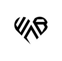 creativo wcb amor letra logo diseño vector