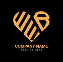 Creative WWB Love Letter Logo Design vector