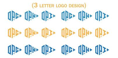 Creative 3 letter logo design,DPG,DPH,DPI,DPJ,DPK,DPL, vector