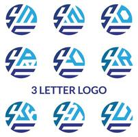 3 letra moderno genérico enorme logo smc,snc,soc,spc,sqc,src,ssc,stc,suc, vector