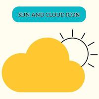 Sun and cloud icon Weather forecast sign Flat design style vector