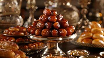 Dates and Ramadan Sweets. A Festive Spread for Iftar photo
