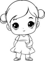 cute little girl cartoon illustration graphic design. eps10 vector