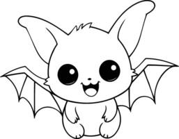 Cute cartoon bat isolated on a white background. vector