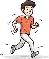 Running man - Cartoon Illustration of a Man Jogging or Running vector