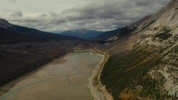 Aerial view of Medicine Lake in the dry season. video