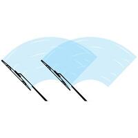 windshield wipers clean the windshield. car mirror isolated on white background. illustration vector