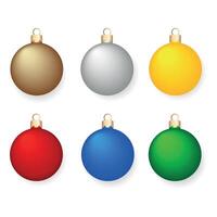 Christmas ball illustration set isolated on white background. vector