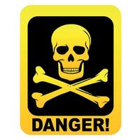 danger sign with skull and bones, illustration vector