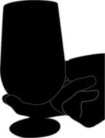 shillouette hand with glass vector