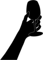 shillouette hand with glass vector