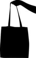 Silhouette of a woman with a shopping bag. vector