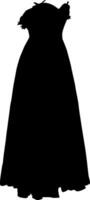 Silhouette of a person in a dress vector