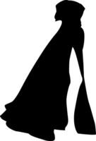 Silhouette of a person in a dress vector