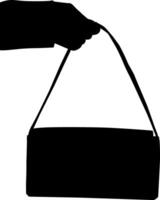 Silhouette of a woman with a shopping bag. vector