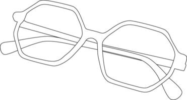 Outline a beautiful sunglass and book vector