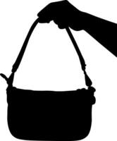 Silhouette of a woman with a shopping bag. vector