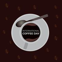 international coffee day background with coffee cup illustration vector