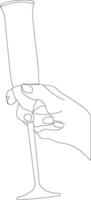 outline hand with glass vector