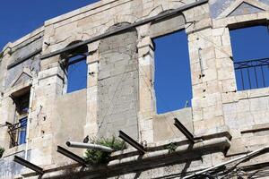 Balcony, close-up, as an architectural detail during housing construction in Israel photo