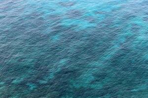 The color of water in the Mediterranean Sea in shallow water. Natural abstract background. photo