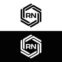 RN logo. R N design. White RN letter. RN, R N letter logo design. Initial letter RN linked circle uppercase monogram logo. vector