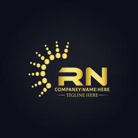RN logo. R N design. White RN letter. RN, R N letter logo design. Initial letter RN linked circle uppercase monogram logo. vector